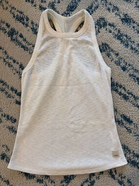VUORI Ivory Waffle-Knit Tank with Logo Patch
